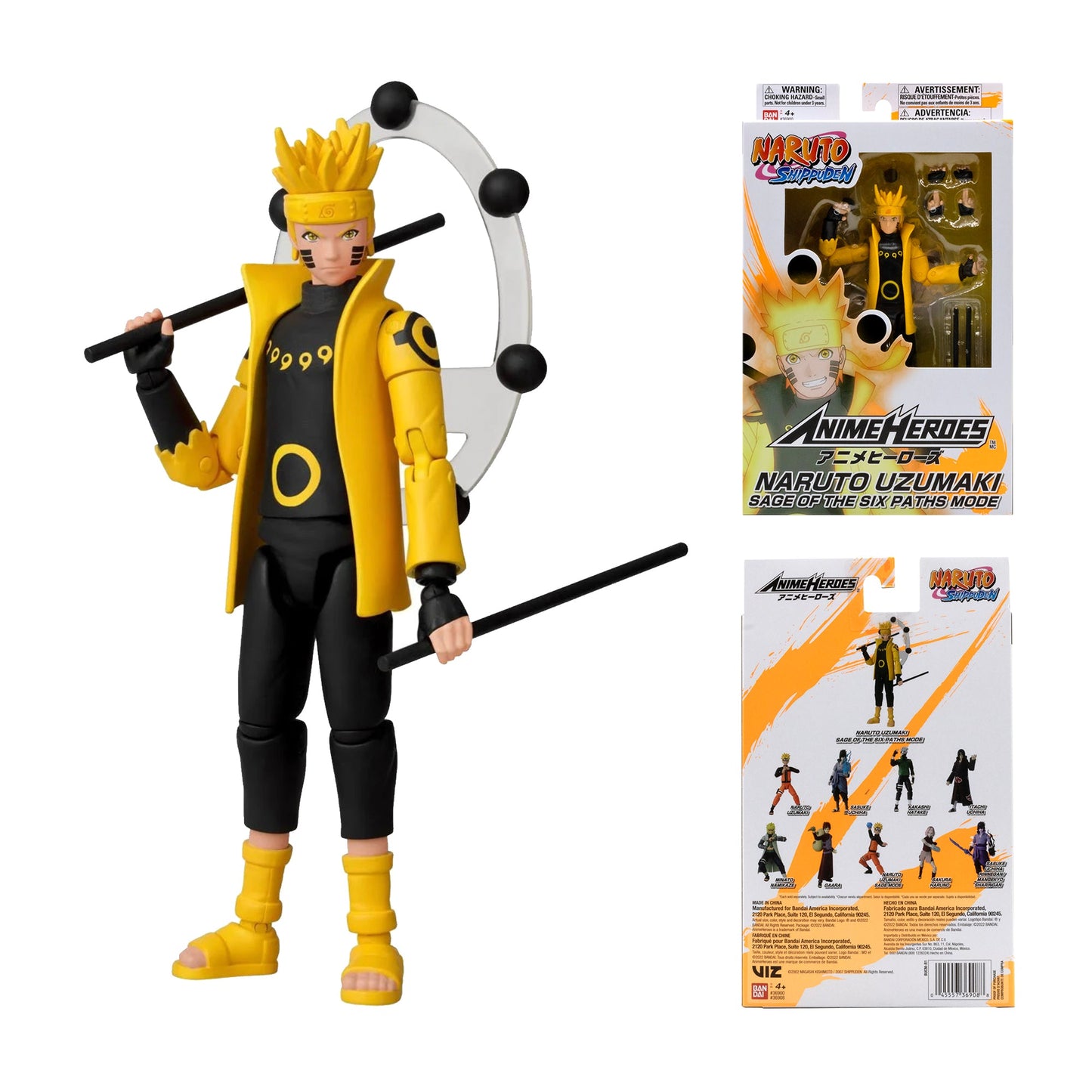 Naruto Anime Heroes Naruto Uzumaki Sage of Six Paths Mode Action Figure