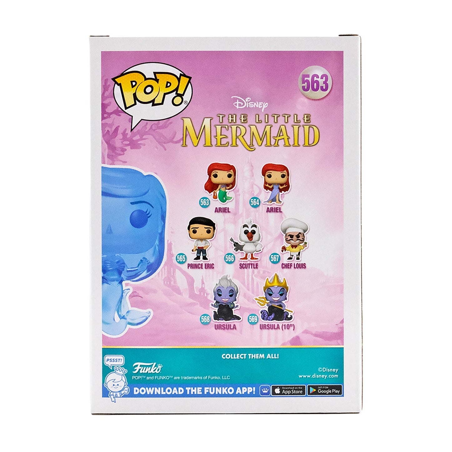 Funko Pop! The Little Mermaid Translucent Blue Ariel EE Exclusive #563