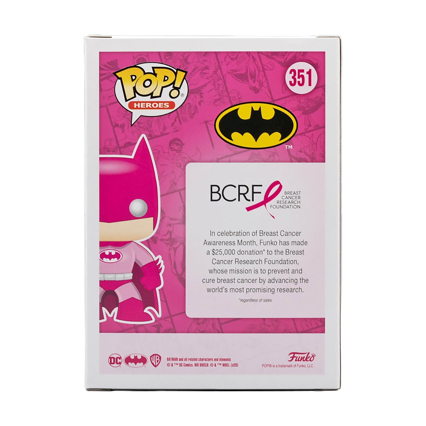 Funko Pop! Pink Breast Cancer Awareness Batman #351