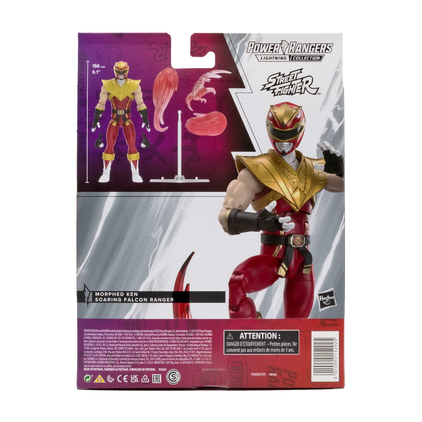 Power Rangers X Street Fighter Lightning Collection Morphed Ken Soaring Falcon Ranger