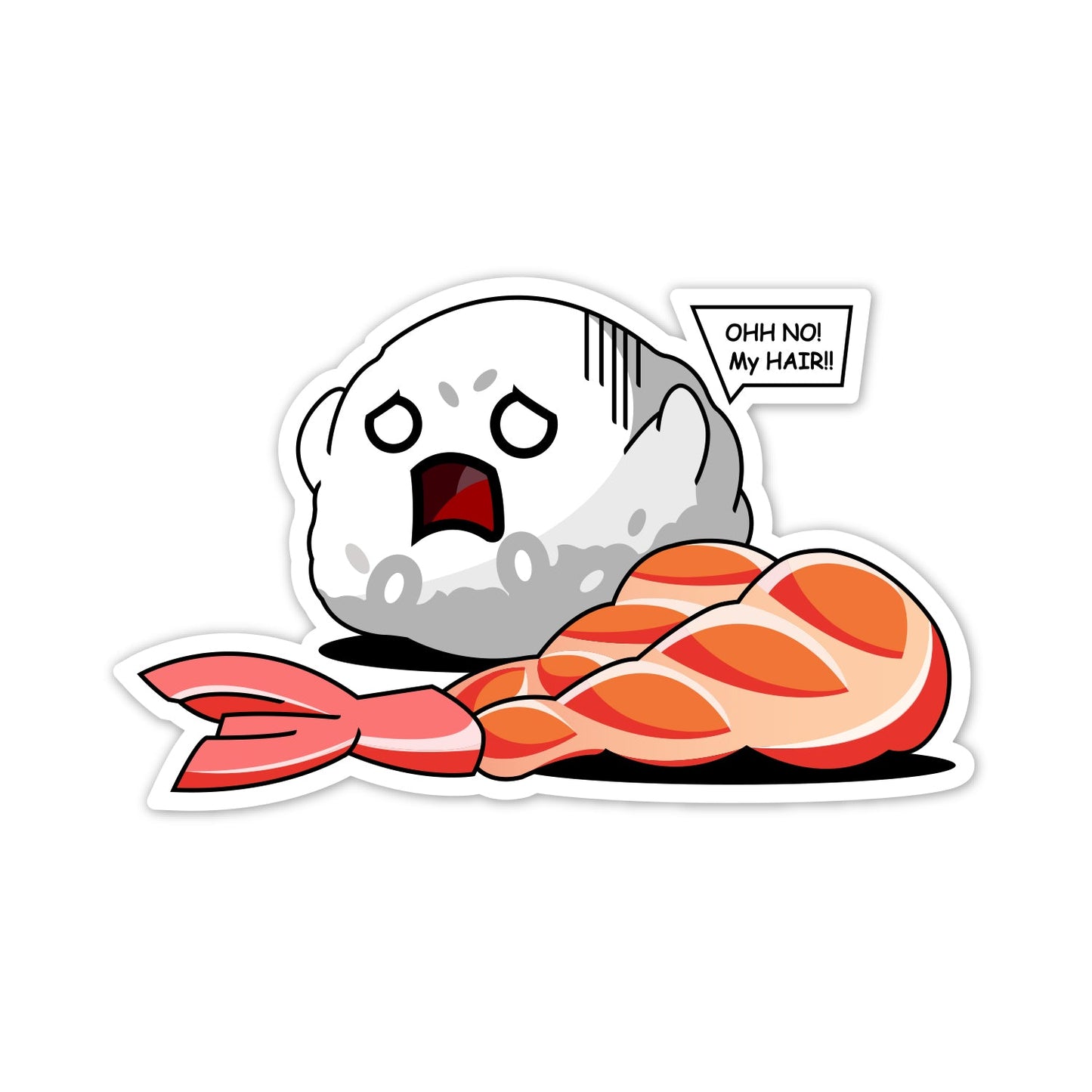 Shrimp Nigiri Sushi My Hair! Sticker