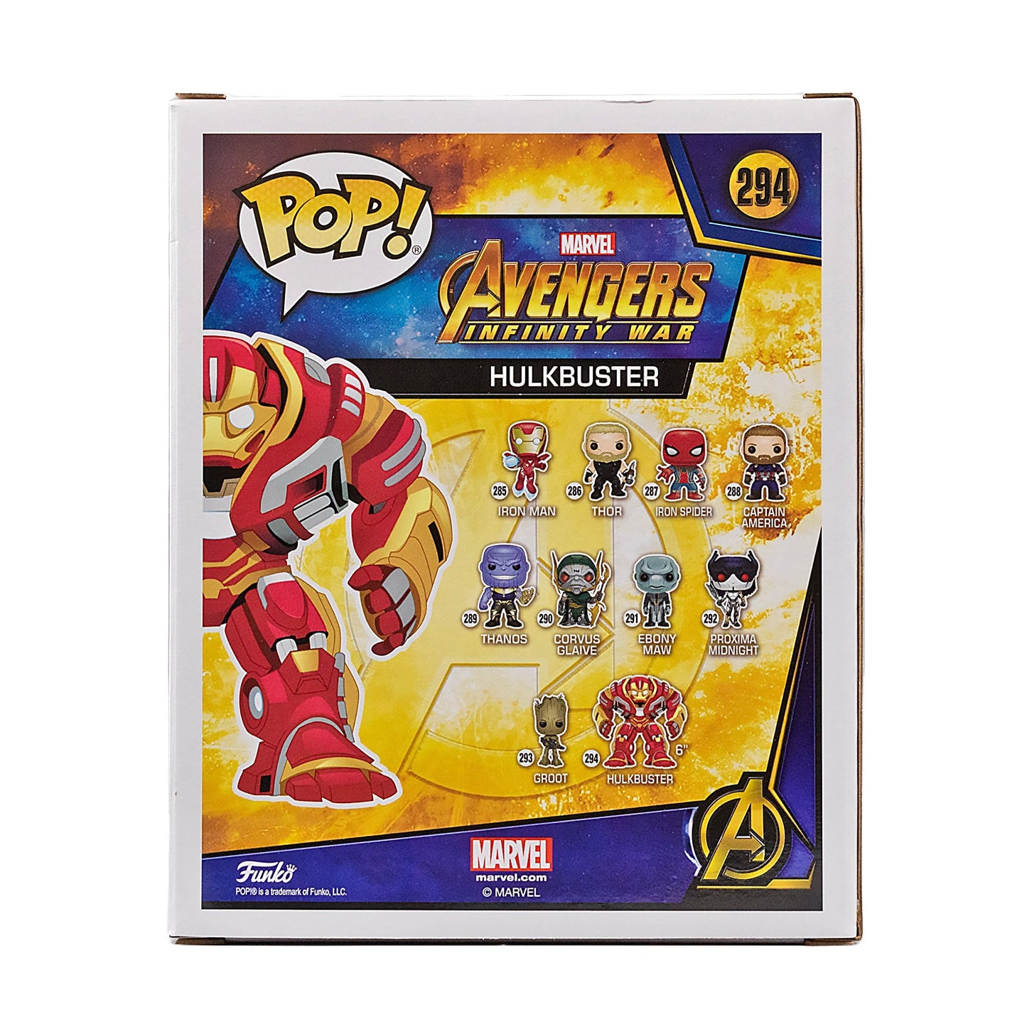 Funko Pop! Marvels Avengers: Infinity War 6in Tall Hulkbuster #294